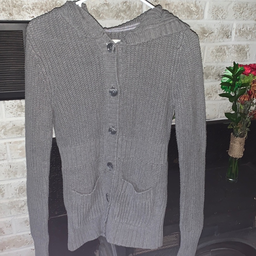 Grey button up sweater